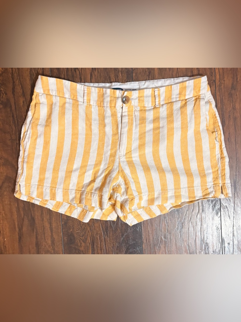 Old Navy White and Yellow Striped Everyday Shorts
